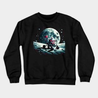 Christmas Santa at Moon Crewneck Sweatshirt